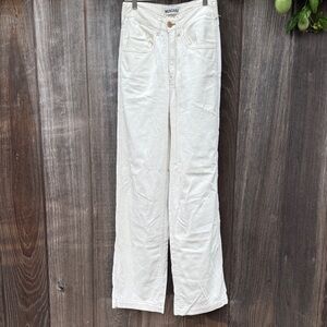 White Wide Leg Corduroy Pants